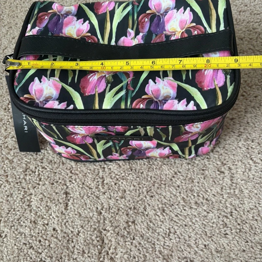 Tahari Medium Train Travel Cosmetic Case Floral Makeup Bag